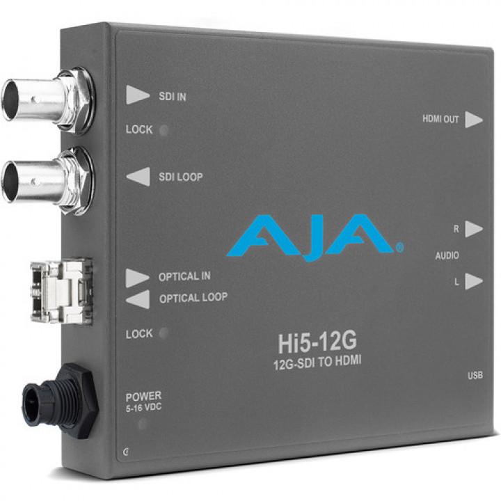 HI5-12G-R-ST 12G-SDI to HDMI 2.0 Conversion with ST Fiber Receiver