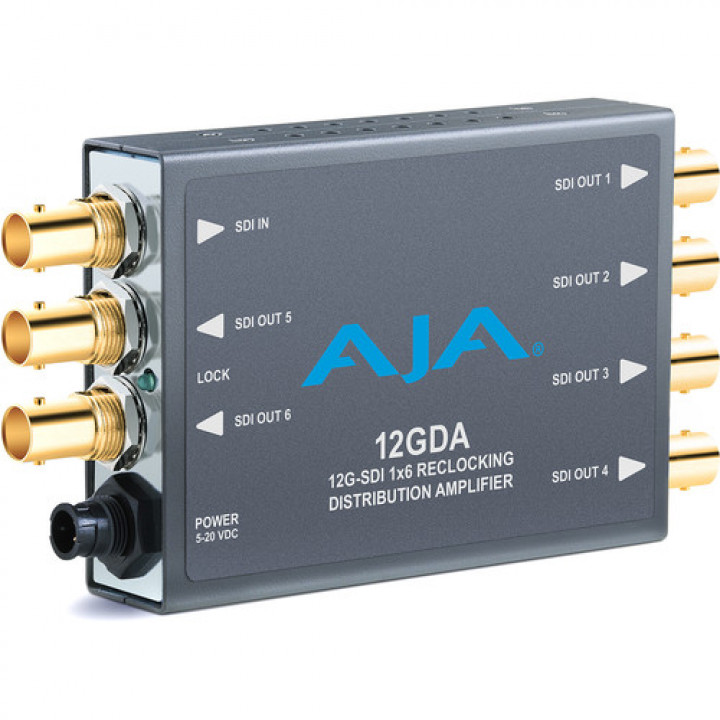 12GDA 1x6 12G HD/SD SDI Reclocking Distribution Amplifier, 120M 12G cable equalization