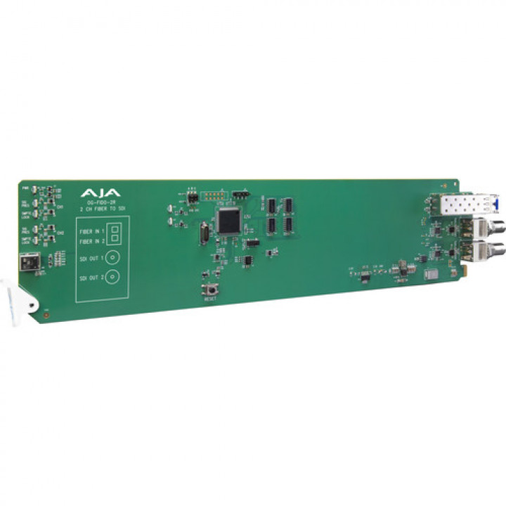 OG-FIDO-2R AJA 2-Channel Single Mode LC Fiber to 3G-SDI Receiver, DashBoard Support