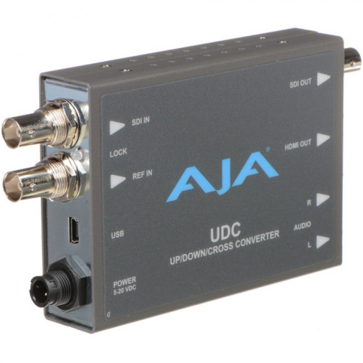 UDC SD/HD/3G up/down/cross conversion, 2-ch. unbalanced audio output